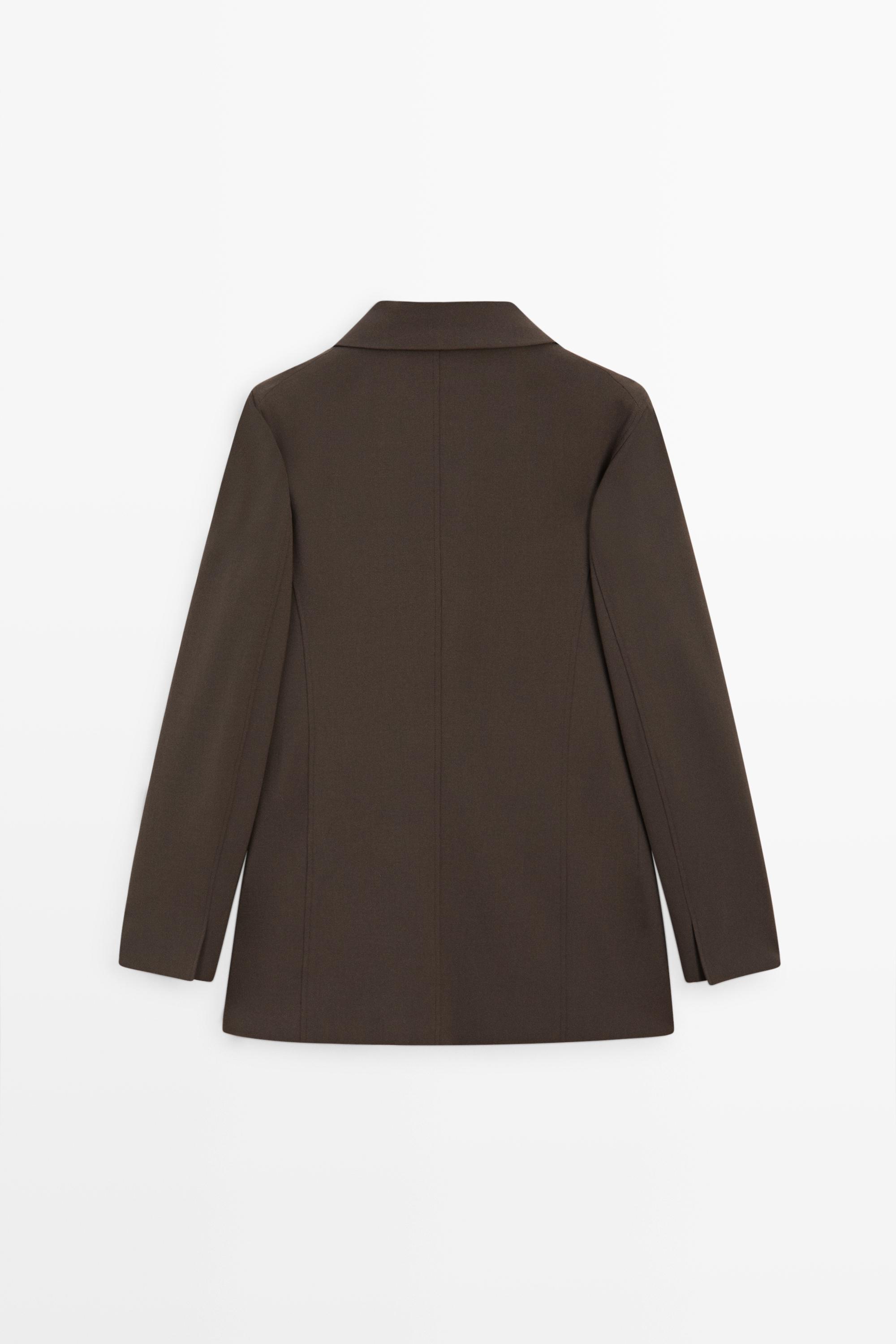 Fluid wool-blend blazer